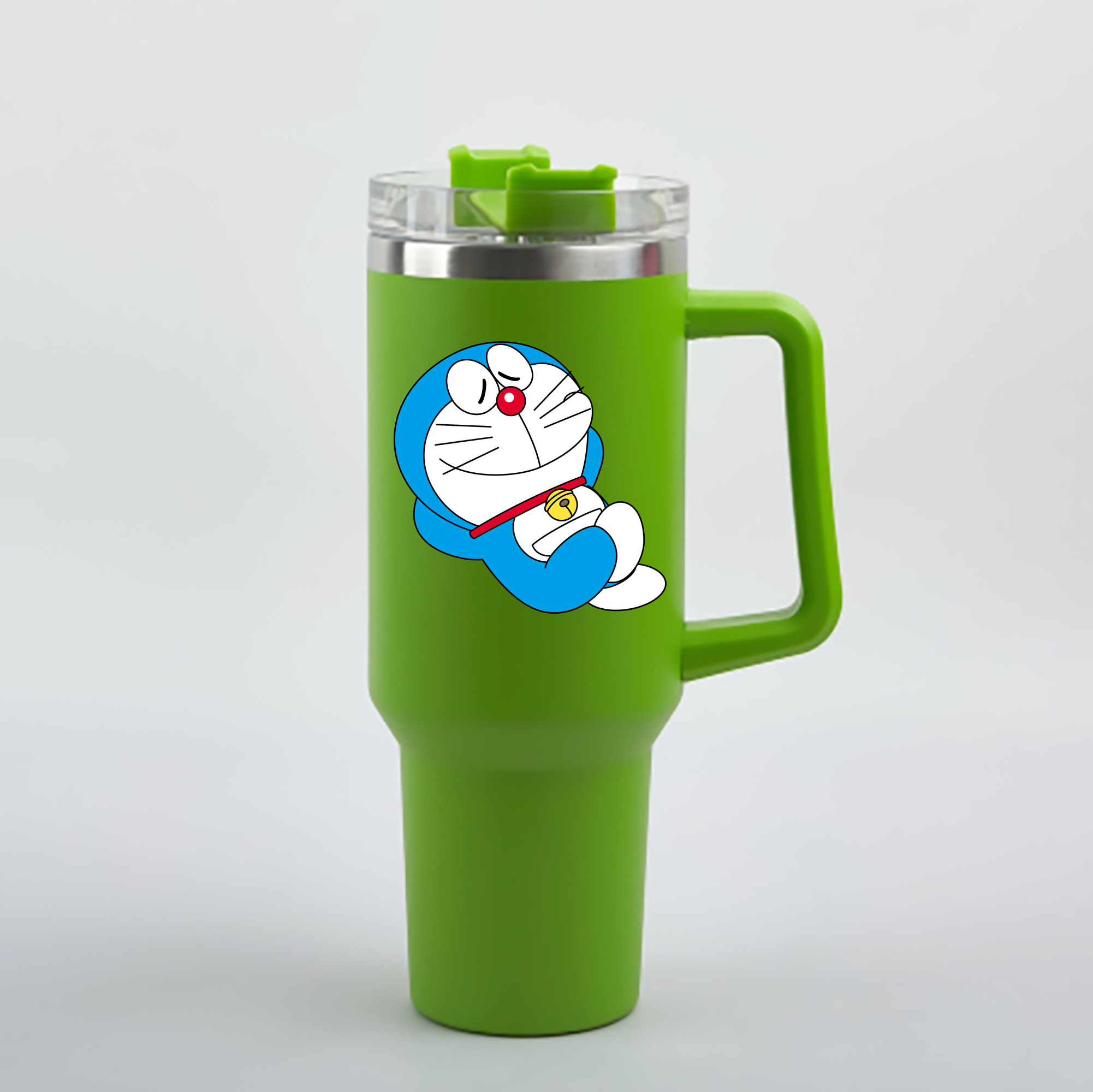 （画像用） ドラえもん Doraemon 1200mL車用タンブラー - クリスタルステッカー（プラスチックストロー付き）